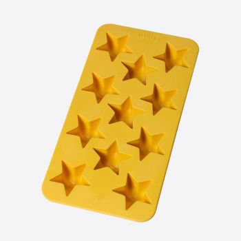 Lékué ijsblokjesvorm uit rubber voor 11 ijsblokjes sterren geel 22x11x2.3cm
