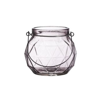 Cosy @ Home Lantaarn Geometr Glas Mauve 12.3x12x10.5