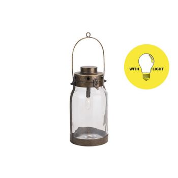Cosy @ Home Lamp Lantern Goud 16,5x16,5xh32cm Metaal