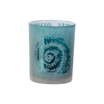 Cosy @ Home Theelichthouder Shell Blauw D10xh12cm Gl